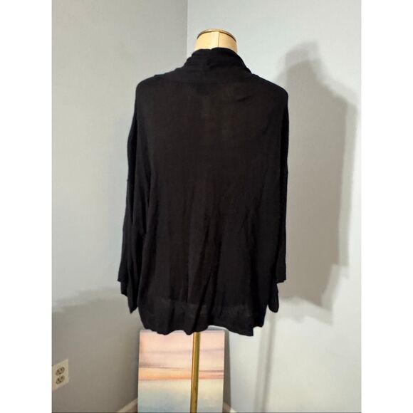 H & M Womens Open Front Knit Kimono Cardigan Sweater Black Medium - Picture 4 of 8